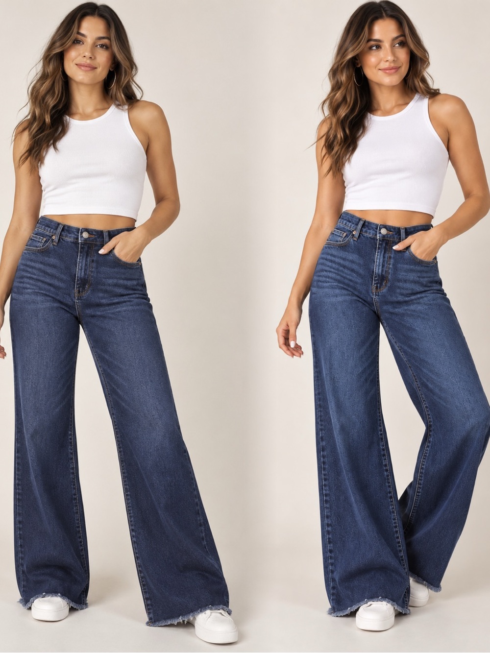 Judy Blue Dark Blue High-Rise Retro Wide Leg Jeans